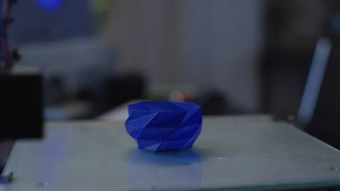 3d printed blue object on the table Stock Footage 262503516