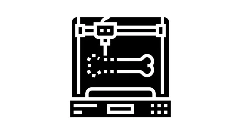 3d printed bones future technology glyph icon animation Stock Footage 326155800