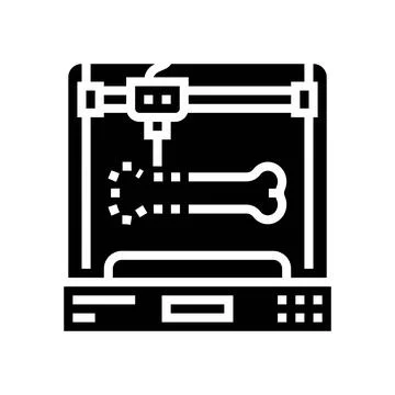 3d printed bones future technology glyph icon vector illustration Stock Illustration