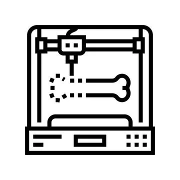 3d printed bones future technology line icon vector illustration Stock Illustration