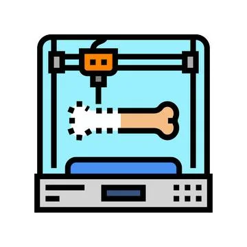 3d printed bones future technology color icon vector illustration Illustrazione stock