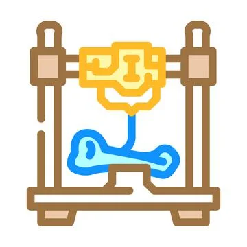 3d printed bones future technology color icon vector illustration Illustrazione stock