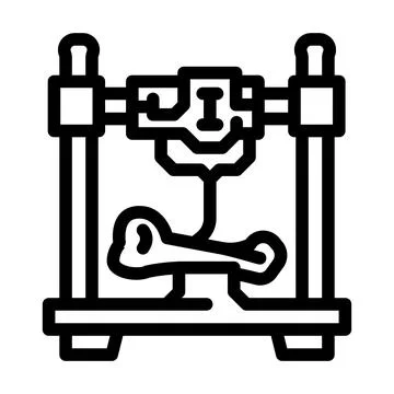 3d printed bones future technology line icon vector illustration Illustrazione stock