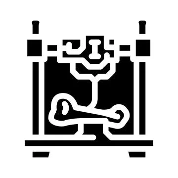 3d printed bones future technology glyph icon vector illustration Illustrazione stock