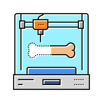 3d printed bones future technology color icon vector illustration Stock Illustration