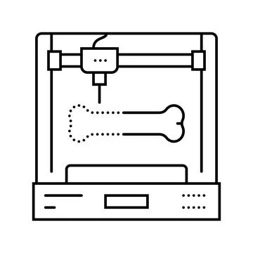 3d printed bones future technology line icon vector illustration Illustrazione stock