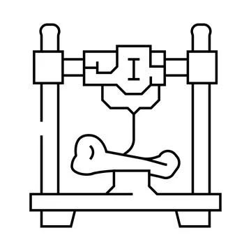 3d printed bones future technology line icon vector illustration Stock Illustration