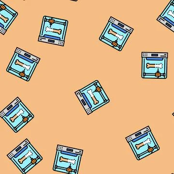 3d printed bones future technology vector seamless pattern 스톡 일러스트