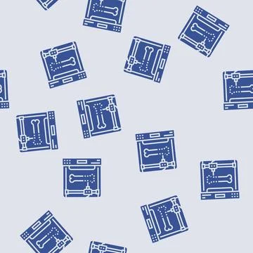 3d printed bones future technology glyph seamless pattern Stock Illustration