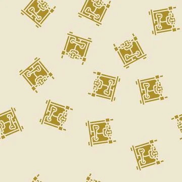 3d printed bones future technology glyph vector seamless pattern Stock Illustration