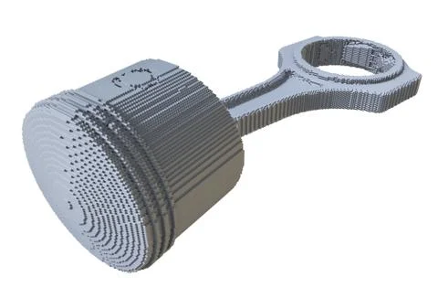 3d printed car piston isolated Stock Illustration