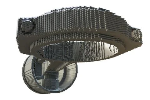 3d printed car piston isolated 스톡 일러스트
