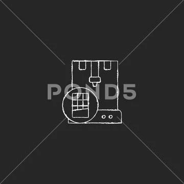 3d printed chocolate chalk white icon on dark background: Royalty Free ...
