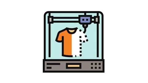 3d printed clothes future technology color icon animation Stock Footage 326097605