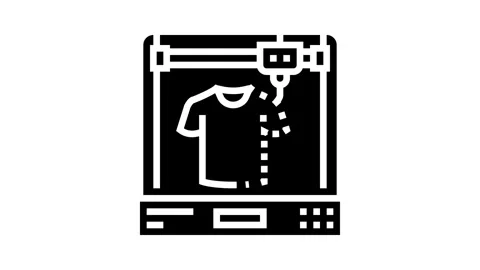 3d printed clothes future technology glyph icon animation Stock Footage 326155803