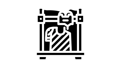 3d printed clothes future technology glyph icon animation Stock Footage 326744720