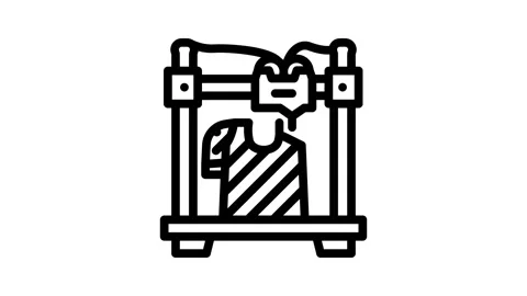 3d printed clothes future technology line icon animation Stock Footage 326762894