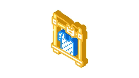 3d printed clothes future technology isometric icon animation Stock Footage 327291949