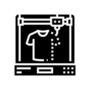 3d printed clothes future technology glyph icon vector illustration Stock Illustration