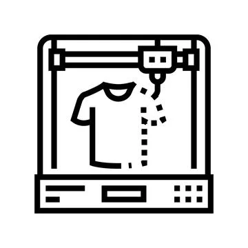 3d printed clothes future technology line icon vector illustration Stock Illustration