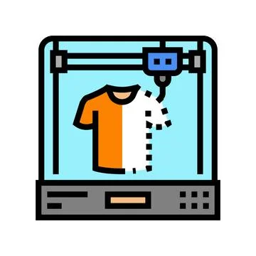 3d printed clothes future technology color icon vector illustration Stock Illustration