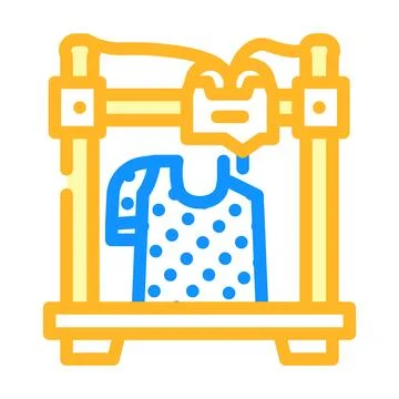 3d printed clothes future technology color icon vector illustration Stock Illustration