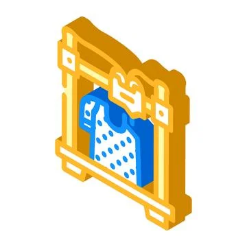 3d printed clothes future technology isometric icon vector illustration Stock Illustration