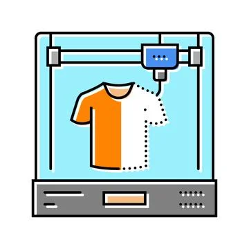 3d printed clothes future technology color icon vector illustration Stock Illustration