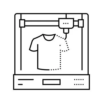 3d printed clothes future technology line icon vector illustration Illustrazione stock