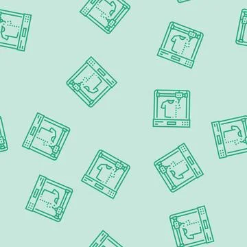 3d printed clothes future technology line seamless pattern Stock Illustration