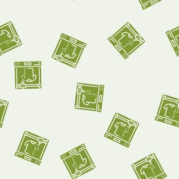 3d printed clothes future technology glyph seamless pattern Stock Illustration