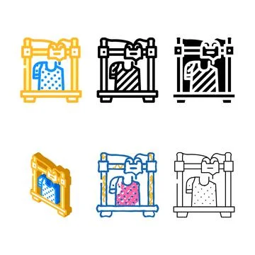 3d printed clothes future technology color icon vector simplified Stock Illustration
