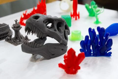 3d printed decorative objects displayed on a table Stock Photos