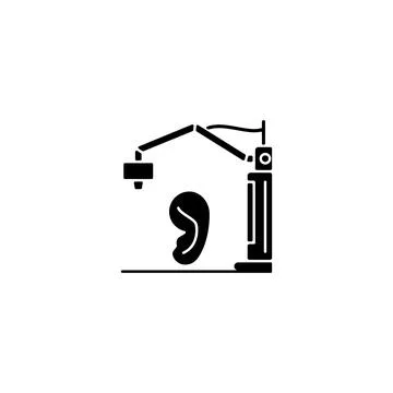 3d printed ear black glyph icon Stock Illustration