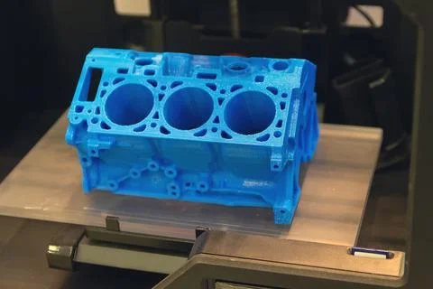 3D printed engine block model. Technology, industry Stock Photos