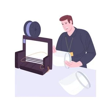 3D printed face shields isolated cartoon vector illustrations. Stock Illustration