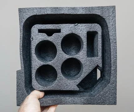 3D Printed Foam Packaging Insert Closeup Stock Photos