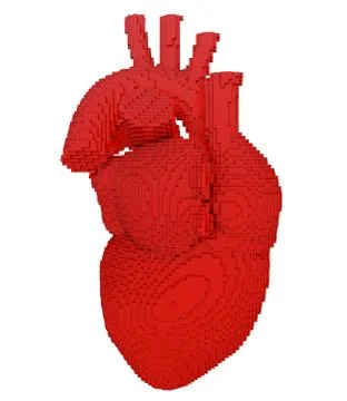 3d printed heart isolated Stock Illustration