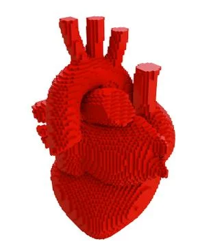 3d printed heart isolated Stock Illustration
