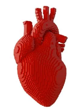 3d printed heart isolated Illustrazione stock