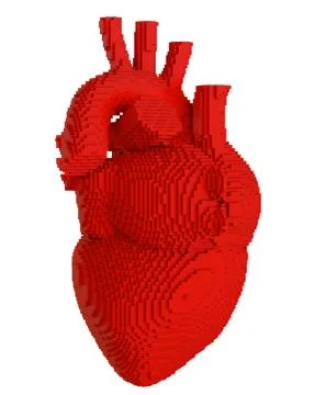 3d printed heart isolated 스톡 일러스트