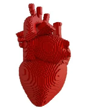 3d printed heart isolated 스톡 일러스트