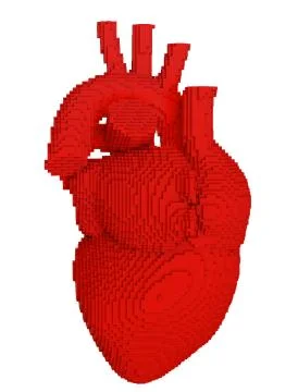 3d printed heart isolated Stock Illustration