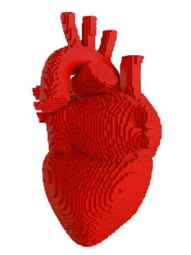 3d printed heart isolated Stock Illustration