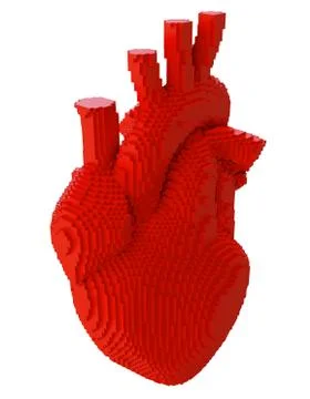 3d printed heart isolated 스톡 일러스트