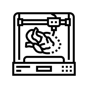 3d printed human organ future technology line icon vector illustration Stock Illustration