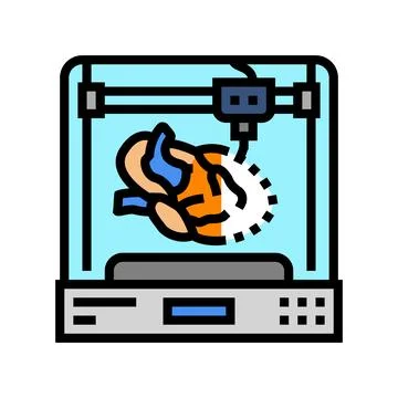 3d printed human organ future technology color icon vector illustration Stock Illustration