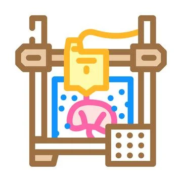 3d printed human organ future technology color icon vector illustration Illustrazione stock