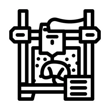 3d printed human organ future technology line icon vector illustration Stock Illustration