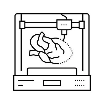 3d printed human organ future technology line icon vector illustration Illustrazione stock